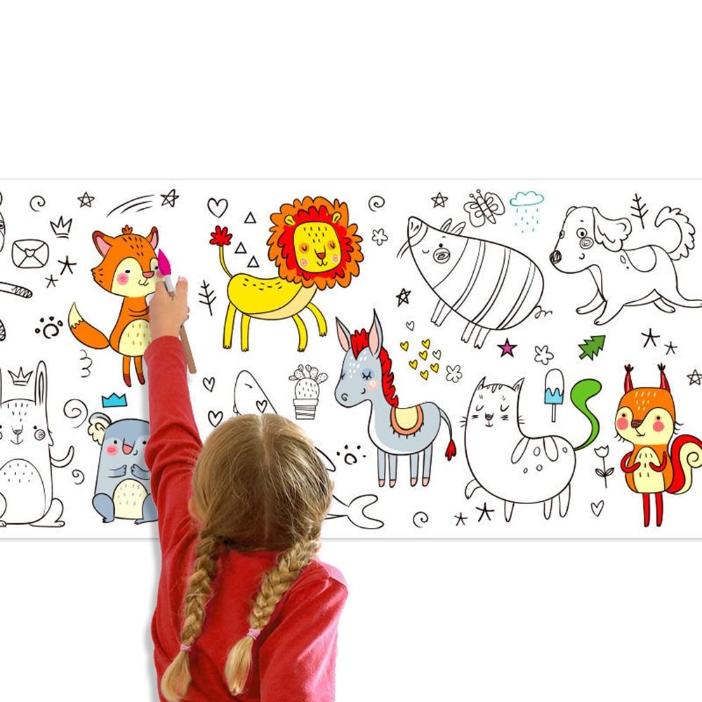 Kids Education Laptop - Wall Sticker Graffiti Scrolls Color Filling