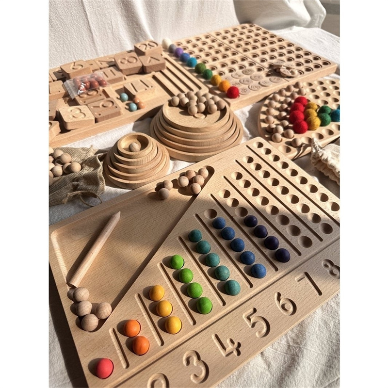 Montessori Shelf Toy - Montessori Sensory Wooden Toys Beech Caculate