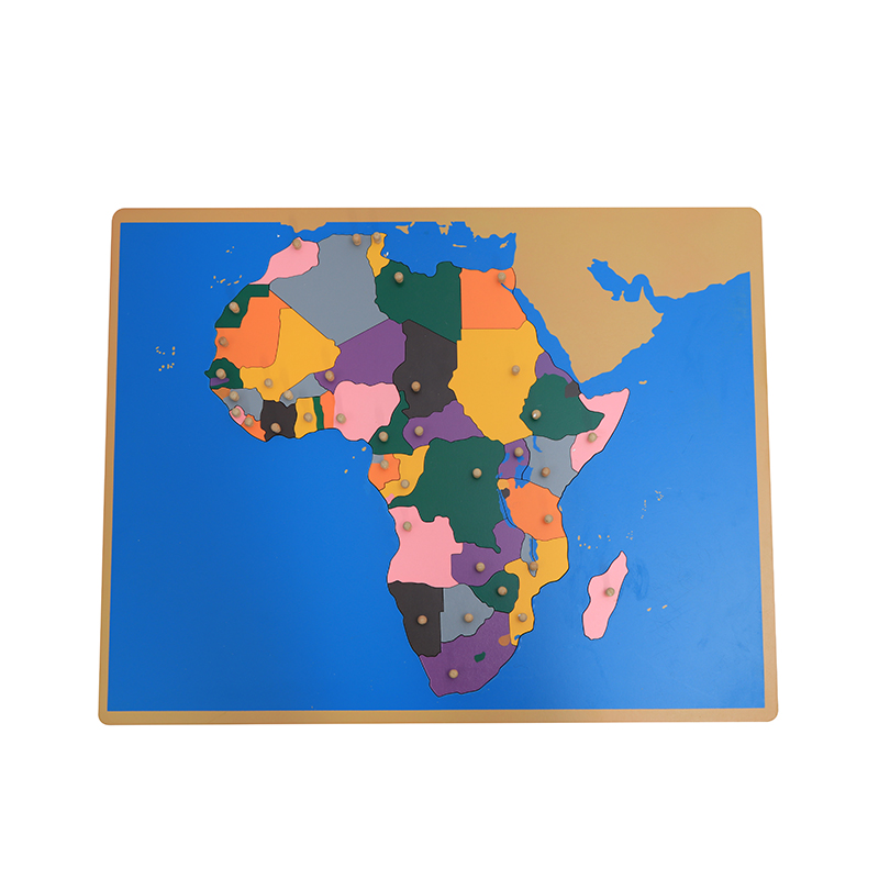 Kids Education Tools - Wooden Map Puzzle of Africa Montessori