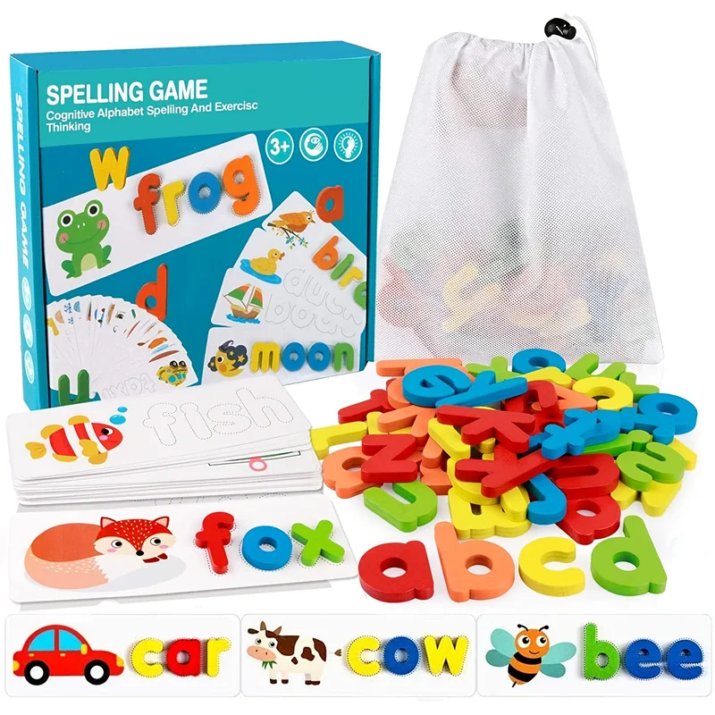 Kids Education Words - Montessori Words Toys See And Spell