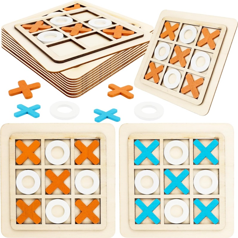 Kids Education Template - Wooden Tic Tac Toe Games Puzzle