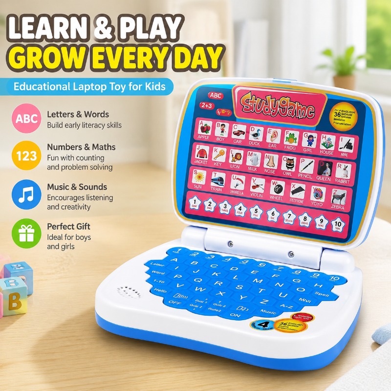 Kids Education Laptop - Mini Simulation Laptop Educational Toy LED