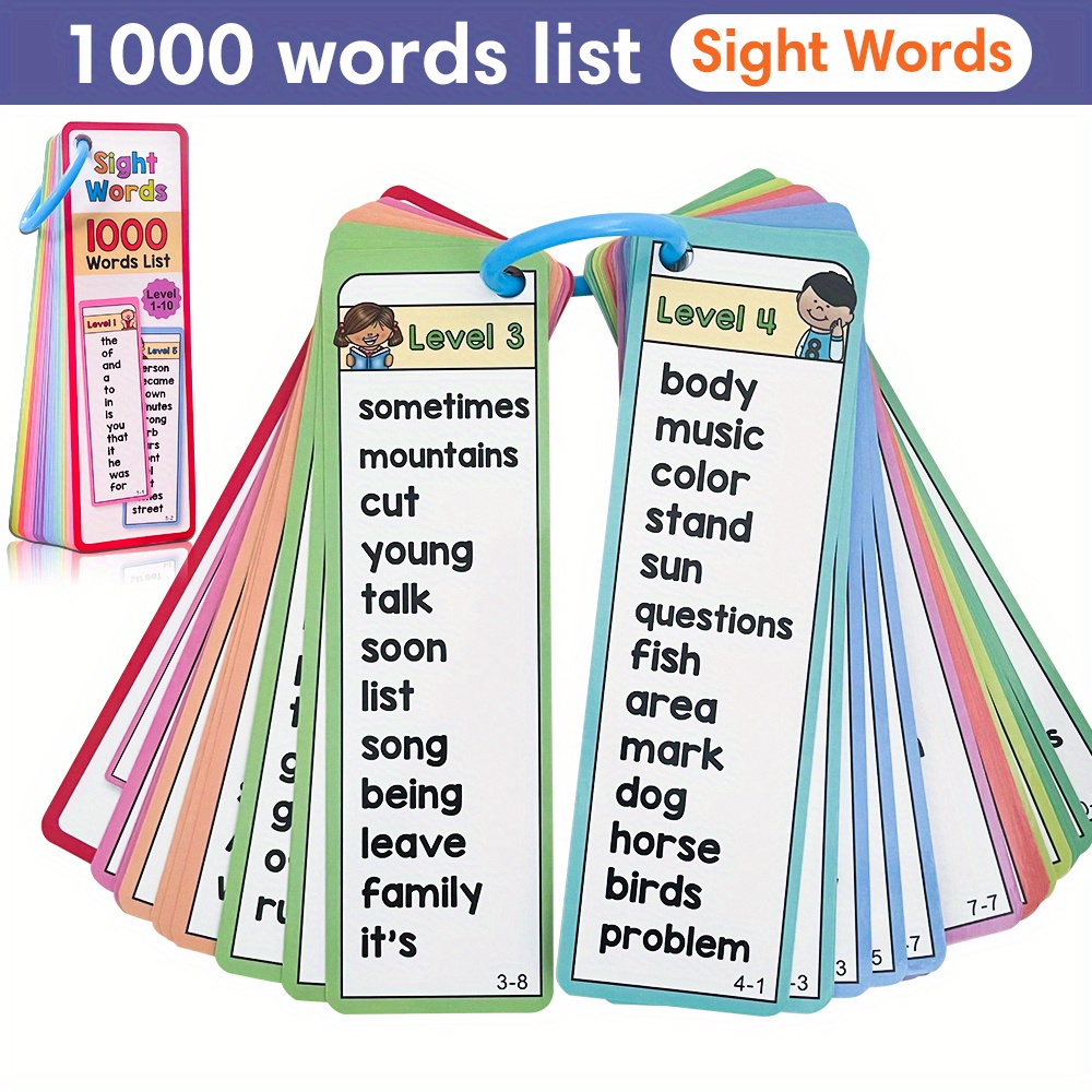 Kids Education Words - 1000 Sight Words Flash Cards for