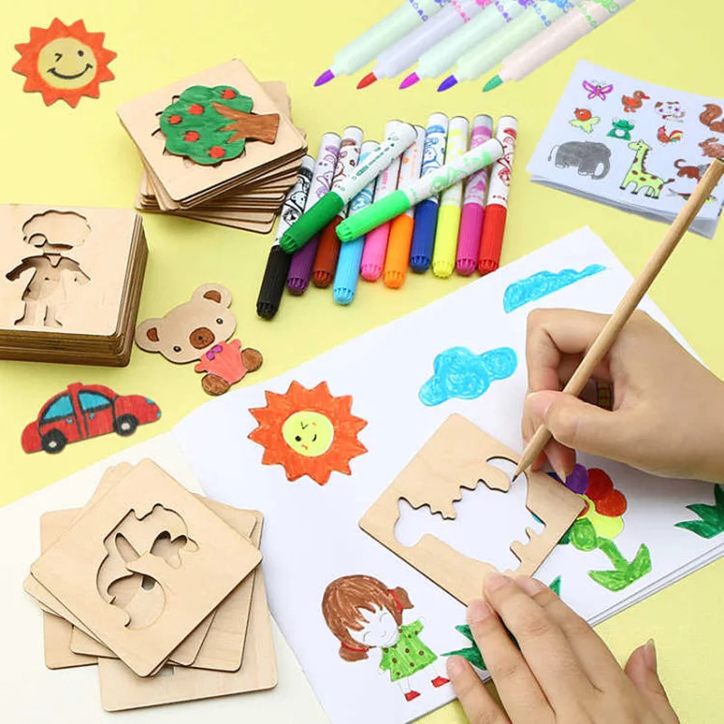 Kids Education Template - Kids Drawing Toys Montessori DIY Painting