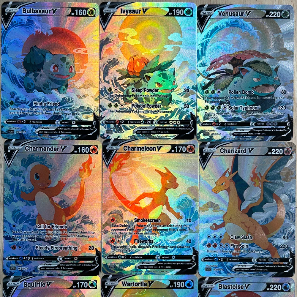 English Kids Education - 9Pcs/set DIY Anime PTCG Collection Card