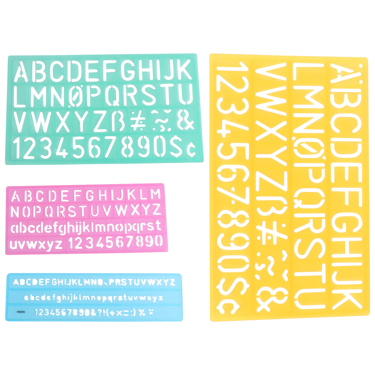 Kids Education Template - 4Pcs Colorful Alphabet Graffiti Rulers Plastic