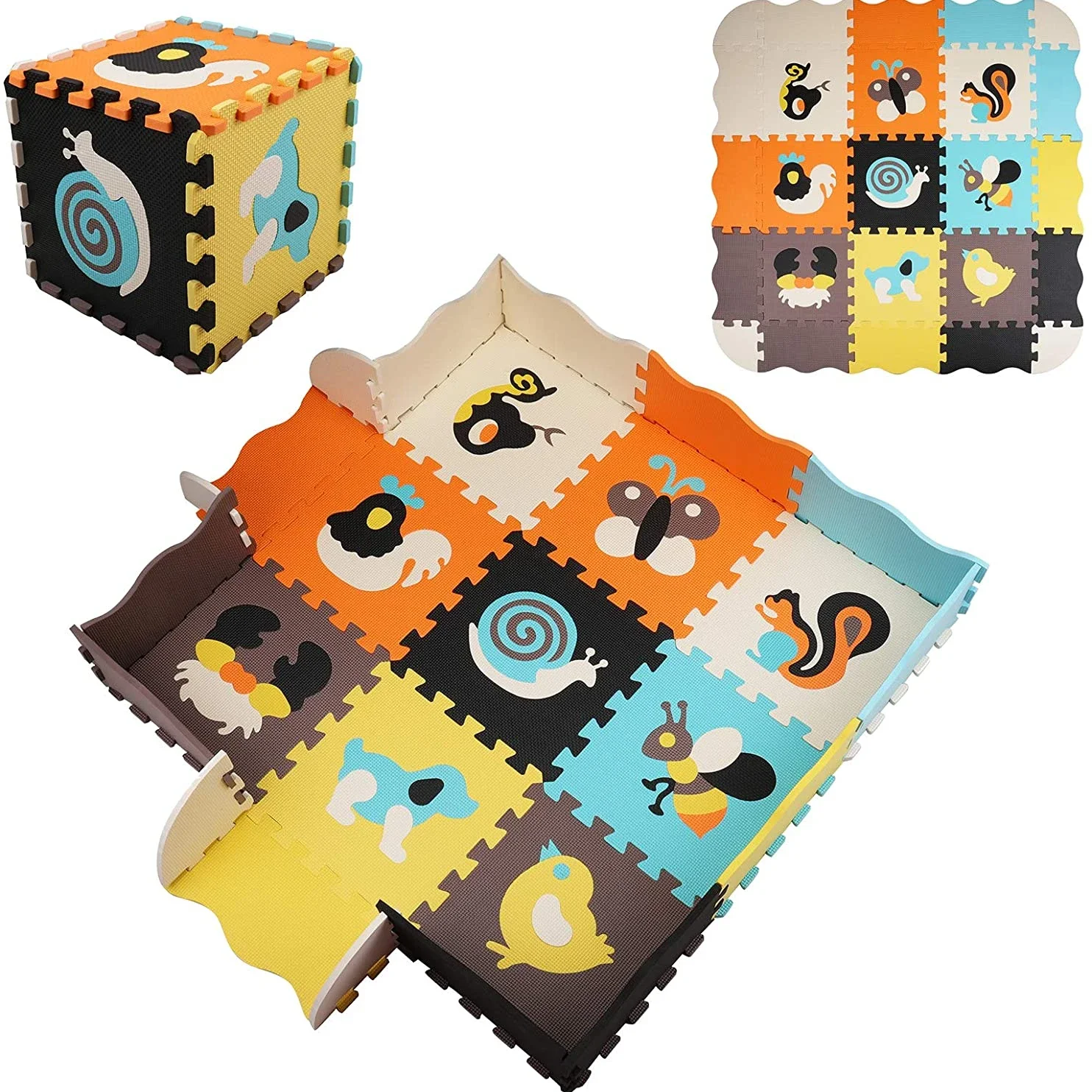 Kids Yoga Education - Animal Pattern Baby Play Mat Puzzle