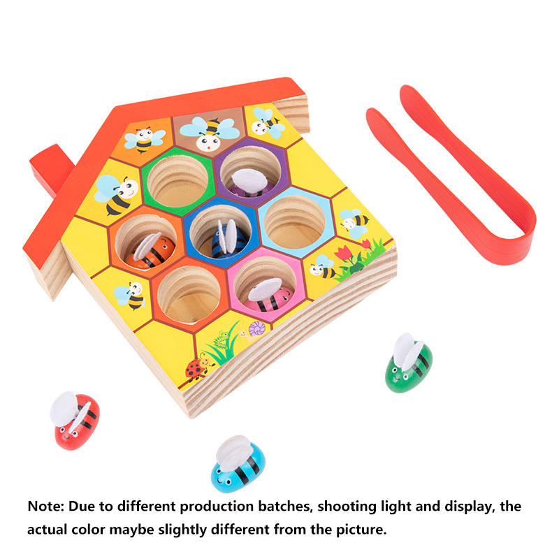 Wooden Bee House, Clamp Bee to - đánh giá và giá Montessori Shelf Toy