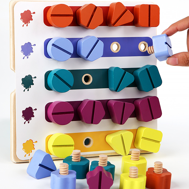 Trẻ Em Bằng Gỗ Vít Tháo Lắp Hì - đánh giá và giá Montessori Shelf Toy