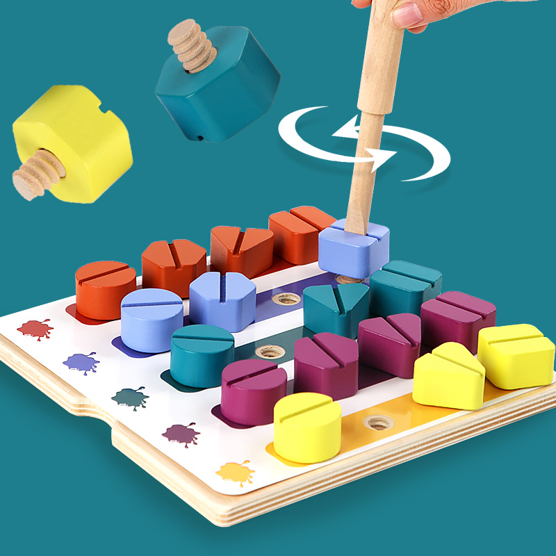 Trẻ Em Bằng Gỗ Vít Tháo Lắp Hì - đánh giá và giá Montessori Shelf Toy