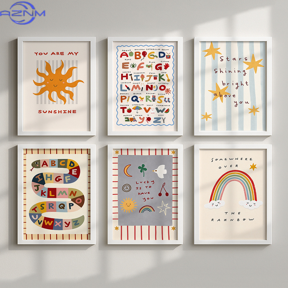 Set of 6 Canvas Poster Nursery - đánh giá và giá Inspirational Kids Education Quotes