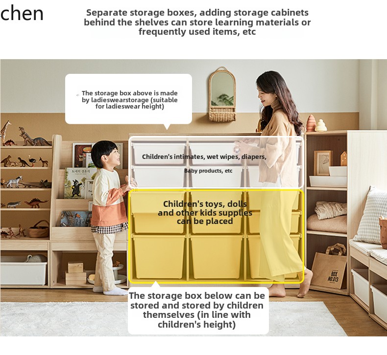 HT Children's Storage Cabinet  - đánh giá và giá Montessori Shelf Toy
