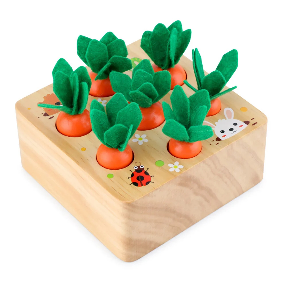 Children Puzzle Pull Up Carrot - đánh giá và giá Montessori Shelf Toy