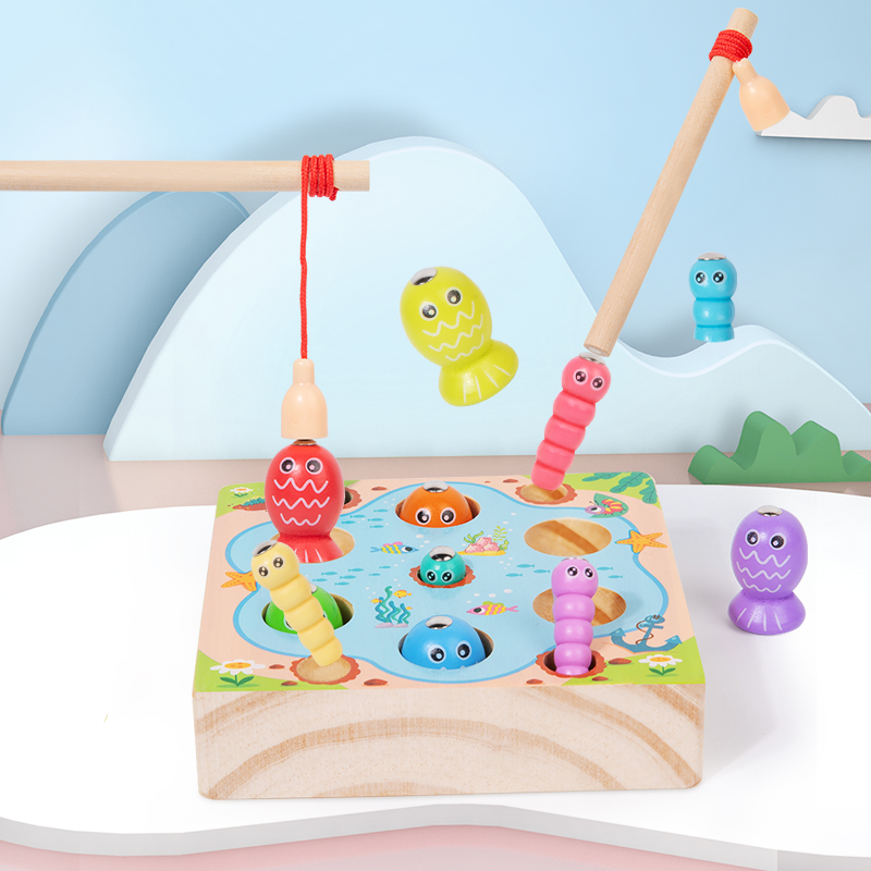Children Wooden Fishing Game T - đánh giá và giá Montessori Shelf Toy