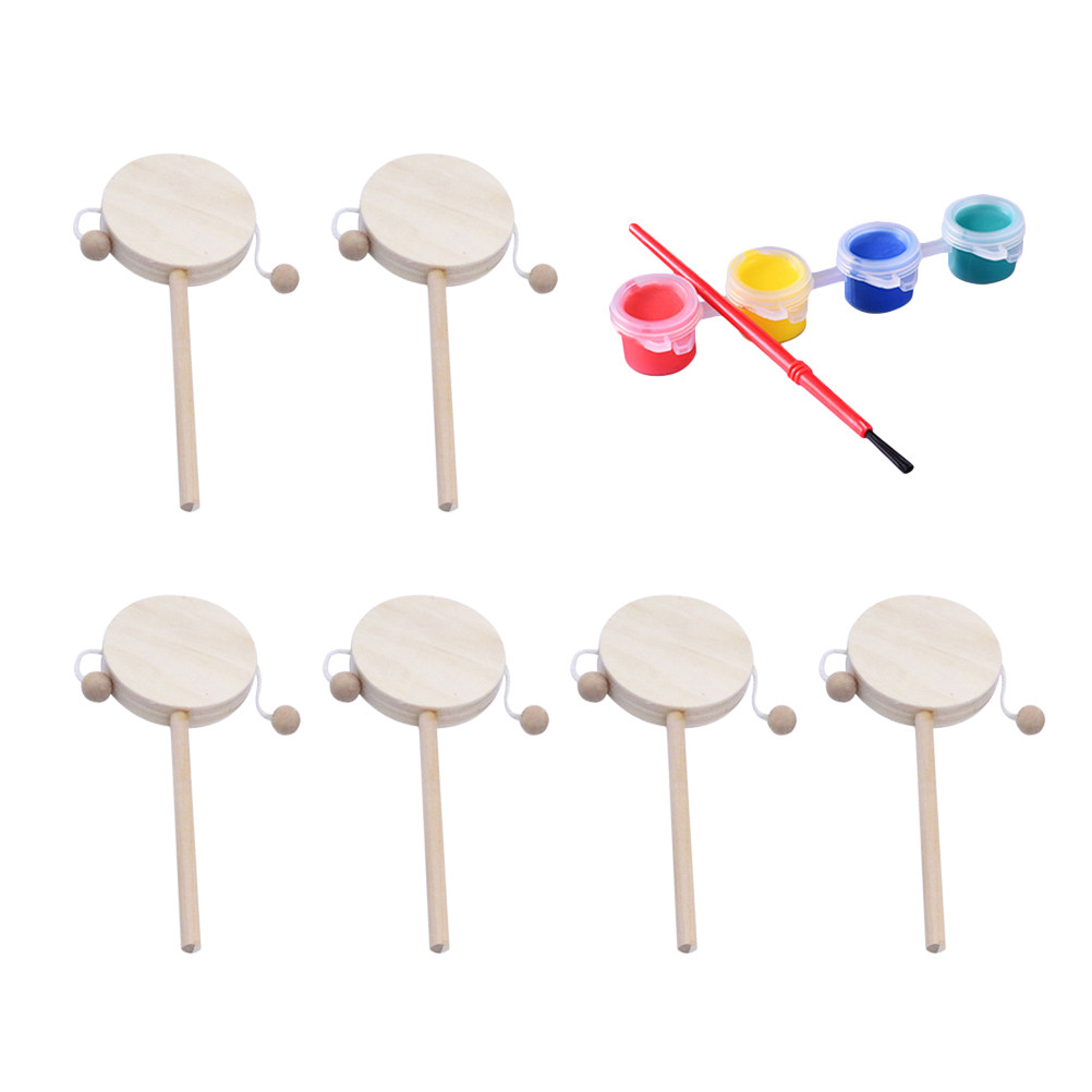 1Set DIY Rattle Drum Wooden Un - đánh giá và giá Kids Education Music