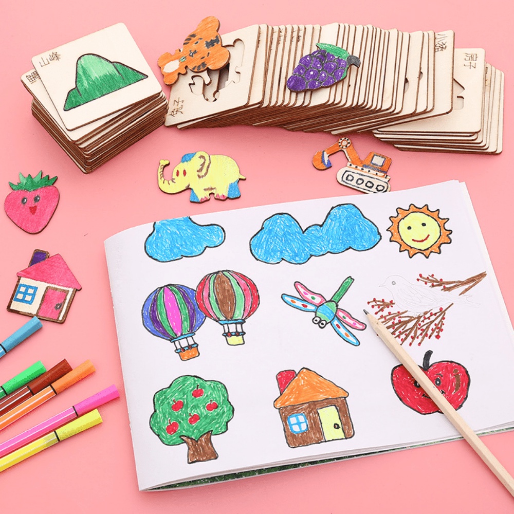 20pcs Kids Drawing Toys Wooden - đánh giá và giá Kids Education Template