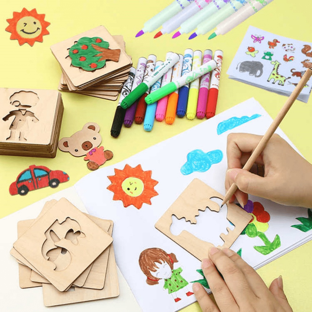 20pcs Kids Drawing Toys Wooden - đánh giá và giá Kids Education Template